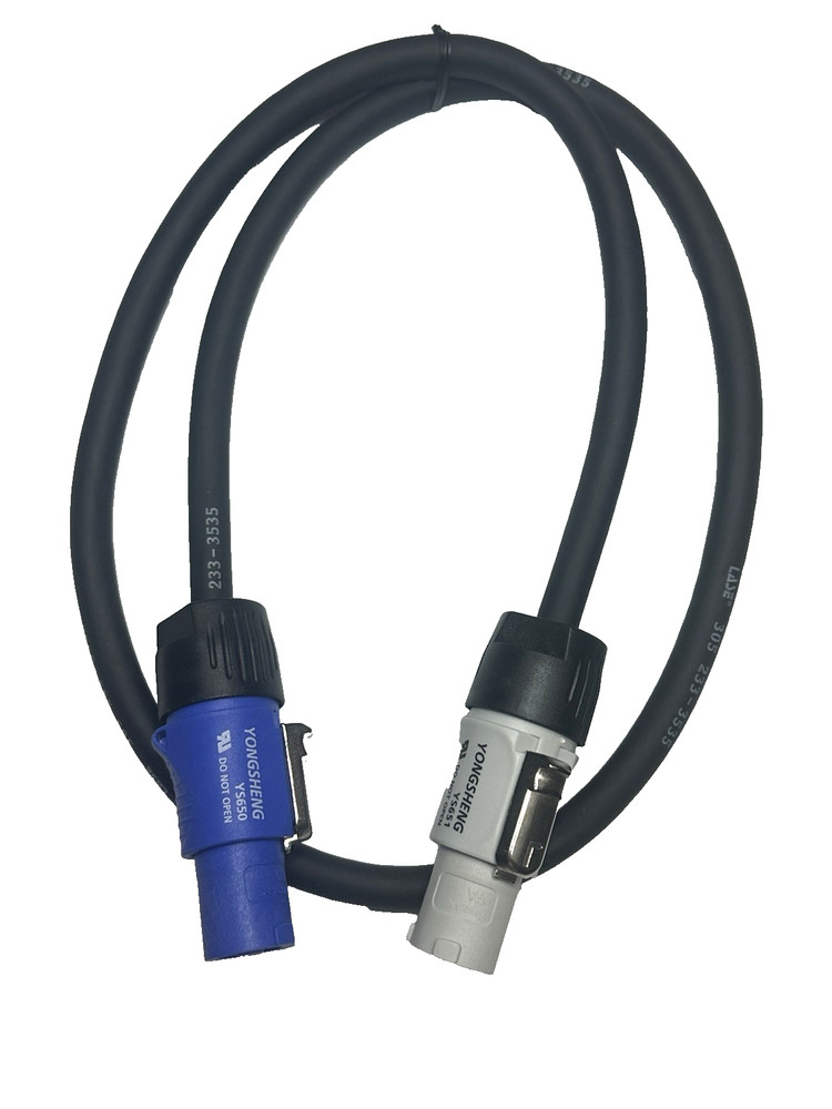 LASE 3 Ft (0.91M) A to PowerCon B 16AWG – Powered Speakers or Lights