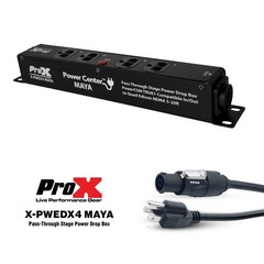 3 PROX True1 Power Pass thur Splitter Box w/ 4 Edison Female & Cable