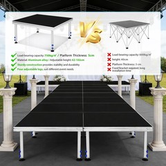 4×4 Folding Portable Stage Platform Adjust Height 24″-40″ Folding Lightweight