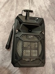 iLive Portable PA Speaker Black w/ Wired Microphone USB AUX 6.35mm