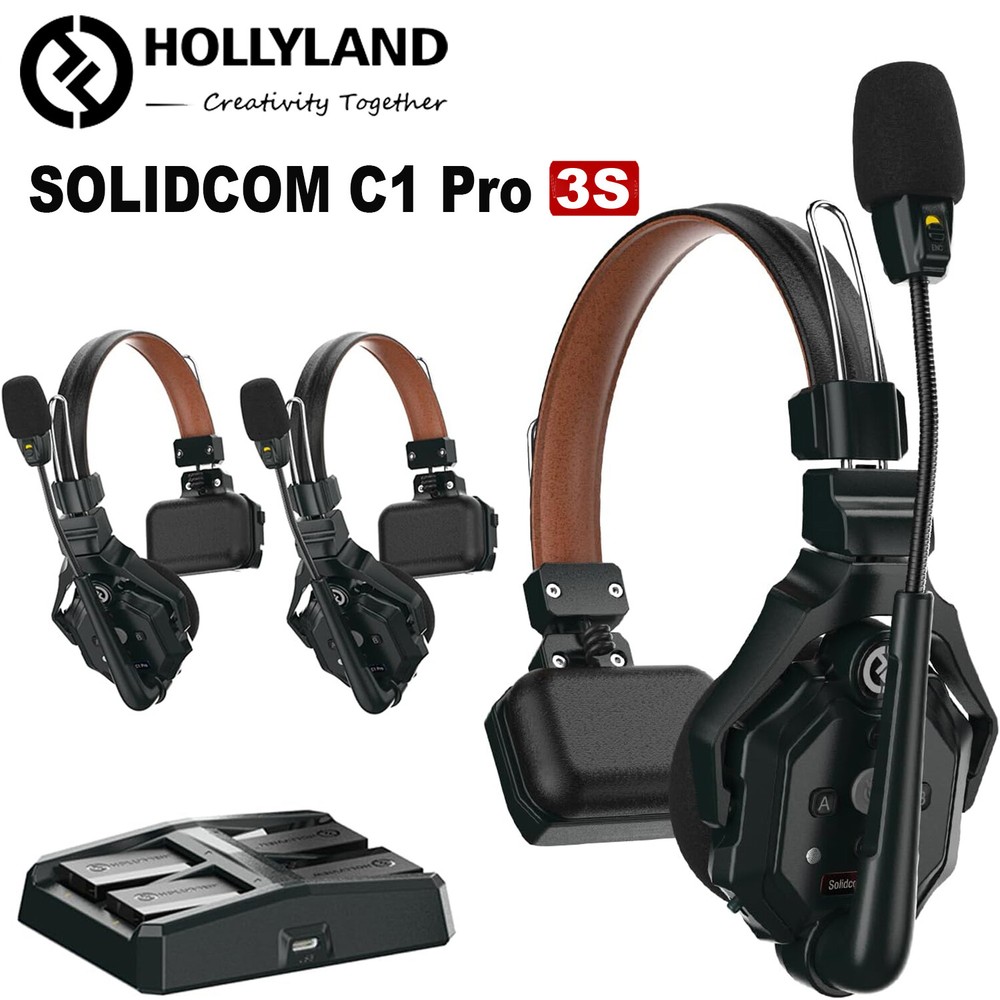 Hollyland Solidcom C1 Pro 3S 1100ft Full Duplex Wireless Intercom Headset System