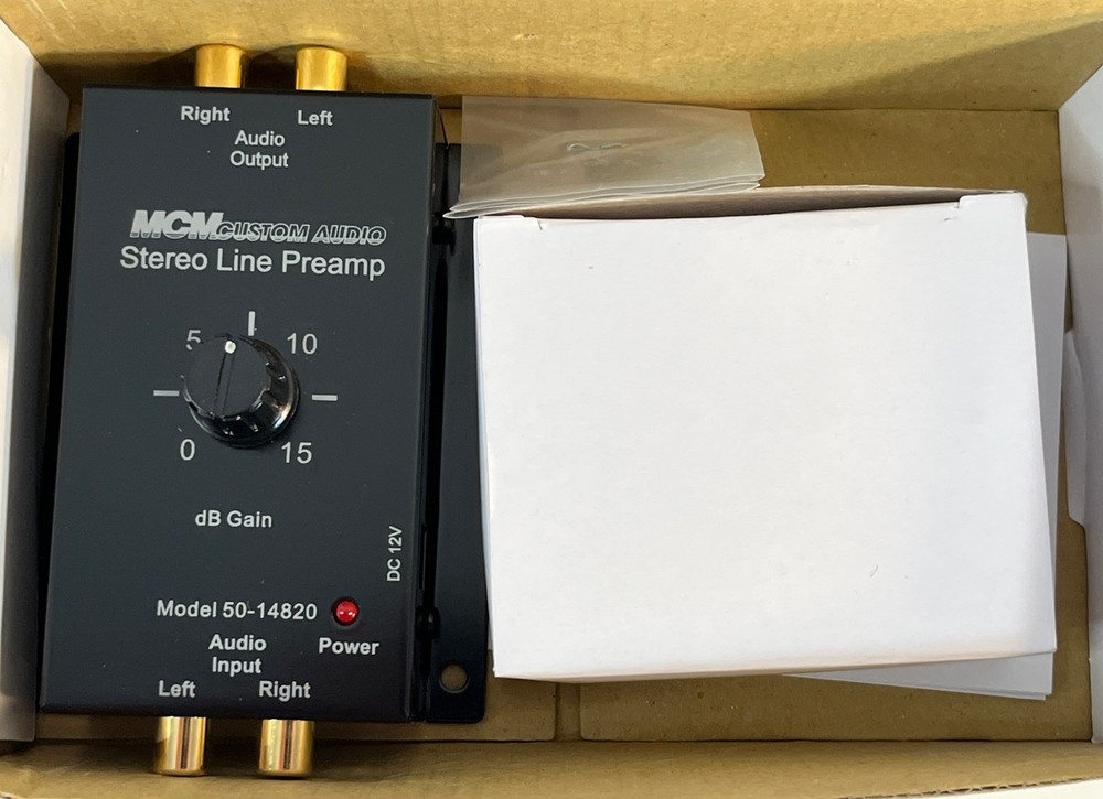 MCM Custom Audio Stereo Line Pre-Amplifier Model 50-14820 Line Level With Box