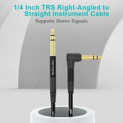 1/4 Inch TRS Cable Right Angle to Straight 2-Pack 6.6FT, 6.35mm Balanced 1/4 …