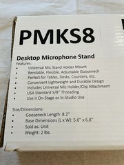 Pyle Desktop Microphone Stand PMKS8 8.2”Gooseneck , Resealed In Box