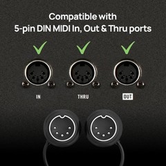 High-Speed MIDI 4-Pack – 3FT, Low-Profile Cables with 5-Pin DIN Connectors