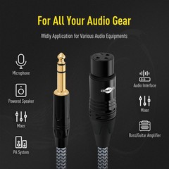 6.35mm TRS to XLR Female Cable 6.6FT, 1/4 Inch TRS to XLR Female Balanced Sig…
