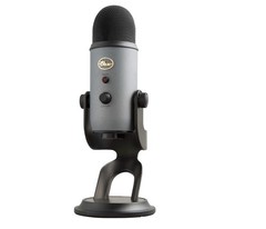 Blue Yeti USB Desktop Microphone Gray Black Mute Switch Adjustable Gain