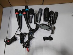 Lot of 10 Used Working Microphones – Various Brands & Models