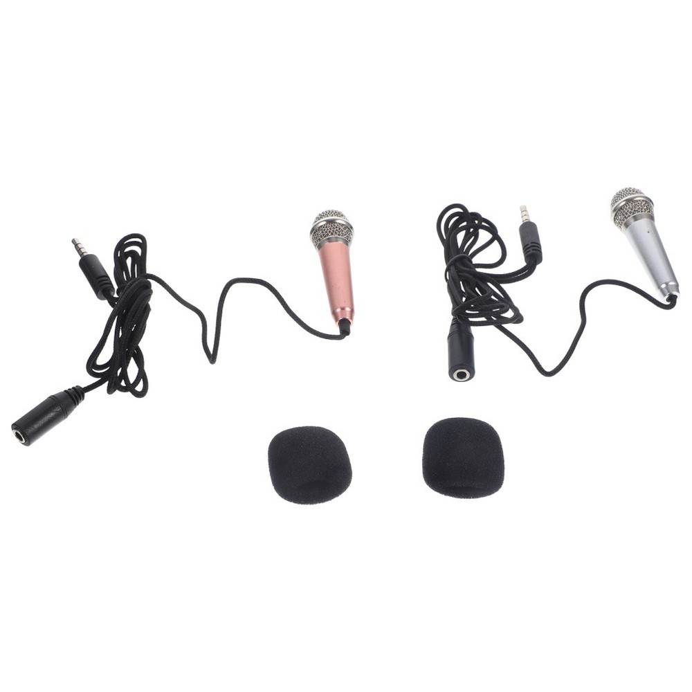 2Pcs Durable Mini Mic for Phone Live Broadcast Singing Assorted Colors