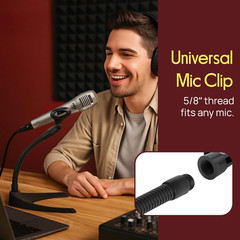 Desktop Microphone Stand – Universal Tabletop Mic Holder W/ Flexible 8.2“ Inch