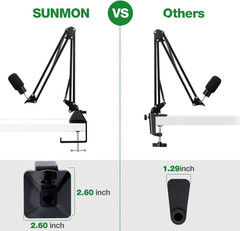 Heavy-Duty Metal Table Mount Clamp, Desk Table Mount C Clamp for Microphone Mic