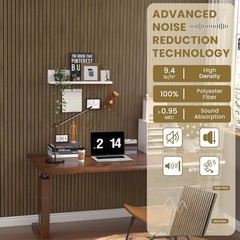 4-Pack Walnut Acoustic Wood Slat Panels 47″x24″ – Wall & Ceiling Noise Reduction