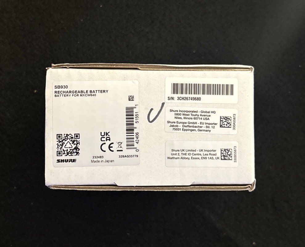 Shure SB930 Rechargeable Battery (New)