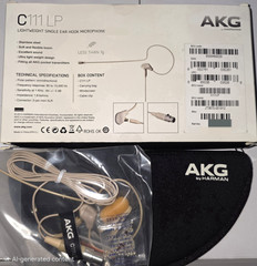 AKG C111 LP Lightweight Single Ear-Hook Microphone – New In Box