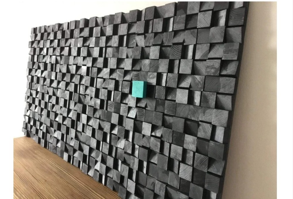 24x18in. Geometric wood wall art, 3d Sound diffuser Wall Hangings,Acoustic Panel