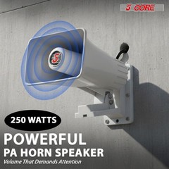 5Core Indoor Outdoor PA Horn Speaker 5×8 Inch Loud PA System 8Ohm 65W Loud Siren