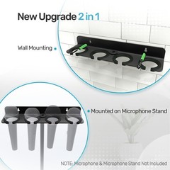2026 Upgrade Multi Microphone Holder Mic Stand Storage Organizer for Handheld