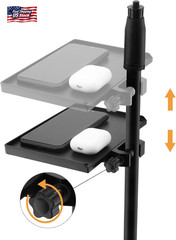 RTNLIT Microphone Stand Tray, Clamp on Firm Rack Tray Holder with 4.5 Pound Weig