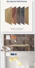 BUBOS Sound Absorbing Acoustic Wall Panels 6-Pack 23.6×23.6in Brown