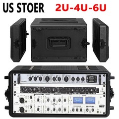 6U Rack Case Shallow 12/17″ Deep Flight Case Shock Mount for Amplifier Pro Audio
