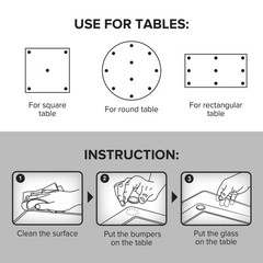 Glass Table Top Bumpers – 20 PCS 1.2″- Non-Adhesive Glass Table Top Anti Slip…