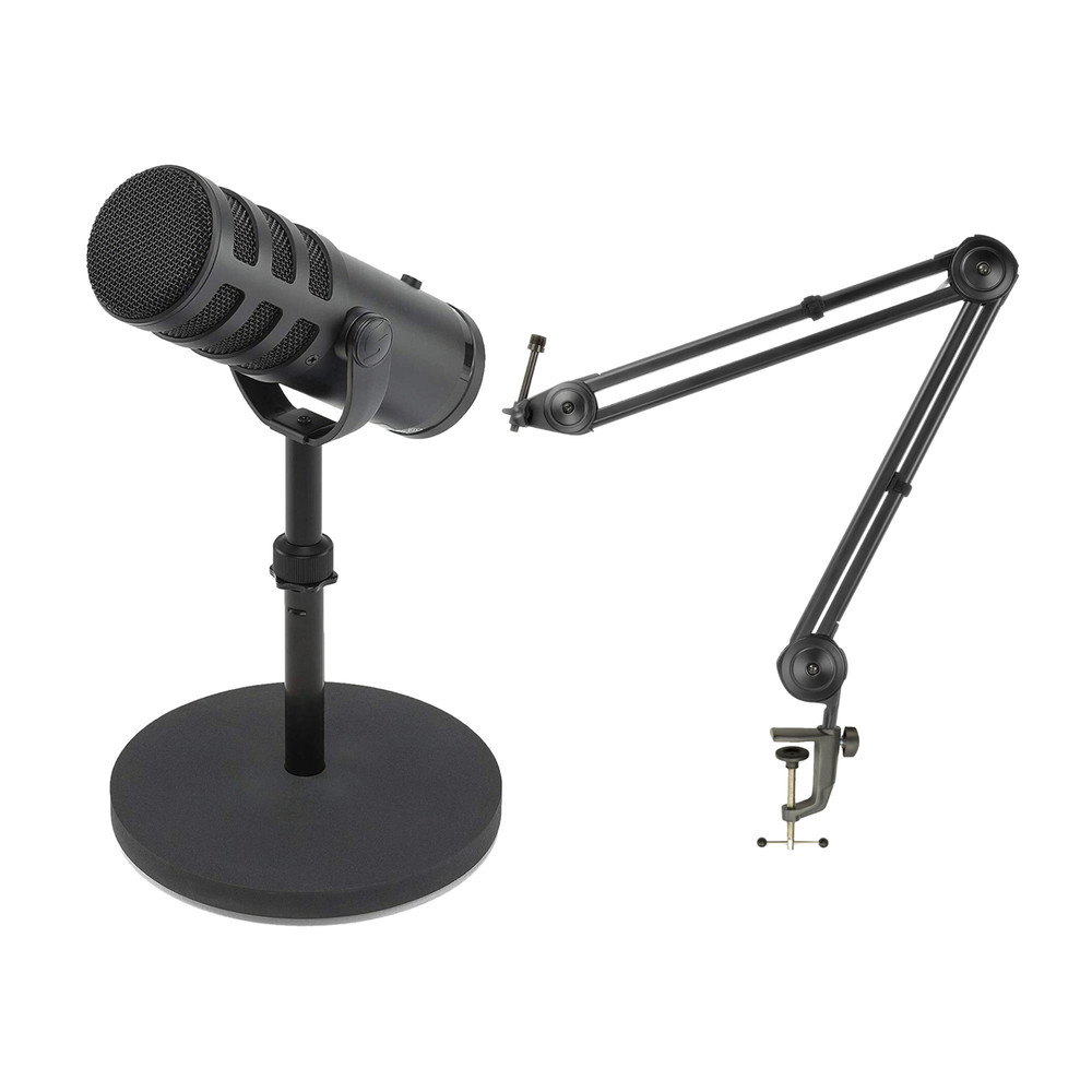 Samson Q9U XLR/USB Dynamic Broadcast Microphone with Desktop Boom Arm Stand