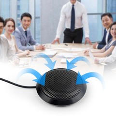 Noise Reduction USB Microphone Desktop Metal Plastic Small Space Saving Black