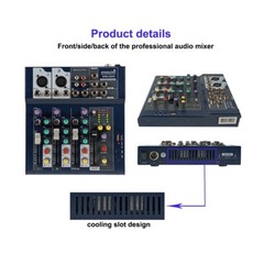 Wireless UHF Headset Bodypack Handheld Microphone 4 Channel Sound Mixing Console