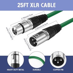 6 Pack 25 ft Bright XLR Cables 3 Pins Balanced XLR Microphone Cable to to Fem…