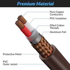 Premium 6ft XLR Mic Cable Heavy Duty 22AWG OFC Shielded 3-Pin Zinc Alloy Conn…