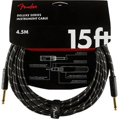 Fender Deluxe Series Straight to Straight Instrument Cable 15 ft. Black Tweed