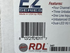 NEW RDL EZ-MX4L 4-Channel Stereo Line Level Audio Mixer NIB