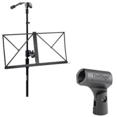 u-mount Mic Stand Guitar Hanger + Unbreakable Rubber Condenser Mic Clip Bundle