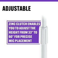 Round Base Straight Mic Stand White with Bag – On-Stage