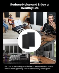 Moukey Acoustic Panels 4 PCS, 2.4“ Thick Soundproof Wall Panels 24“x12“