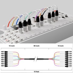 proreck Snake Cable 8-Channel 10ft Shielded Audio Cable XLR Male to XLR Female