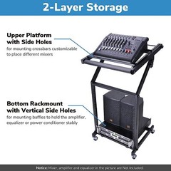 9U12U/16U Rack Mount Mixer Case Stand Studio Equipment Cart Stage Amp DJ Rolling