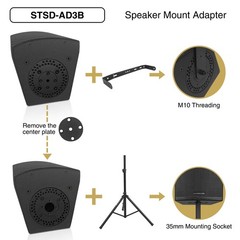Sound Town CARME Series 2×8″ Passive 2-Way Speaker w/ U Bracket(CARME-U208BG3)