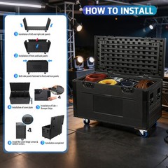 1-4X Road Trunk Case Flight Case Utility Load 1102 lb Detachable ATA Road Case