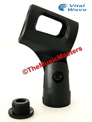 (2) Handheld MICROPHONE CLIP Karaoke DJ Tripod Mic Stand Boom Holder Clamp Mount