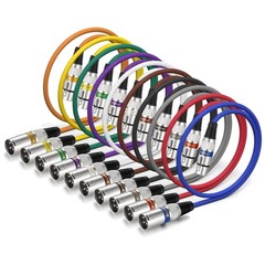 Professional Grade XLR Cable Set – 2ft 10 Pack