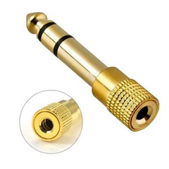10x stereo 6.3MM Male To 3.5MM Female adapter gold plated plug connector