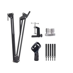 Adjustable Microphone Boom Arm Scissor Stand Suspension Desk Clamp Podcast