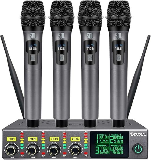 sdlogal Professional Wireless Dynamic Rechargeable Microphone 4pcs YLS-K06 NEW