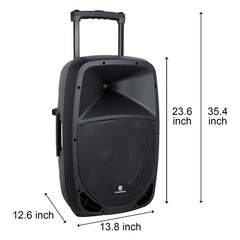 PRORECK Freedom 12 Powered PA Speaker 500W Rechargeable Bluetooth 2 Wireless Mic