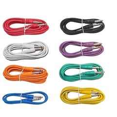 8 PACK colors 10 ft foot 1/4 guitar to effect pedal PA studio rack patch cables