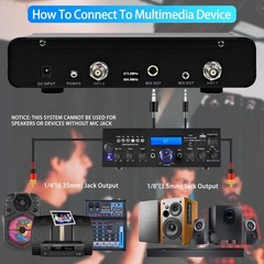 KITHOUSE J10 Wireless Microphone Karaoke System Rechargeable, UHF Metal Cordl…