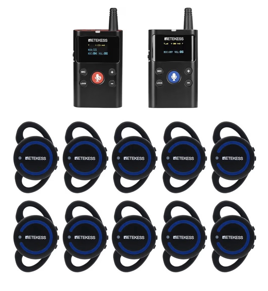 Retekess TT126 TT126R Two Way Communication Headsets for Plant Tour,Tourism, etc