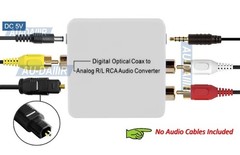 Digital Audio Converter Optical Coax SPDIF Audio In ▲ Stereo L/R3.5mm AUX Out