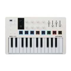 Arturia MiniLab 3 Mini Hybrid Keyboard Controller with Creative Software White